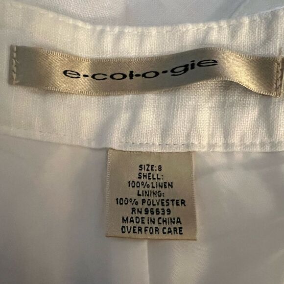 E-Col-O-Gie Linen Women Dress Ankle Pants Sz 8 - Picture 9 of 9